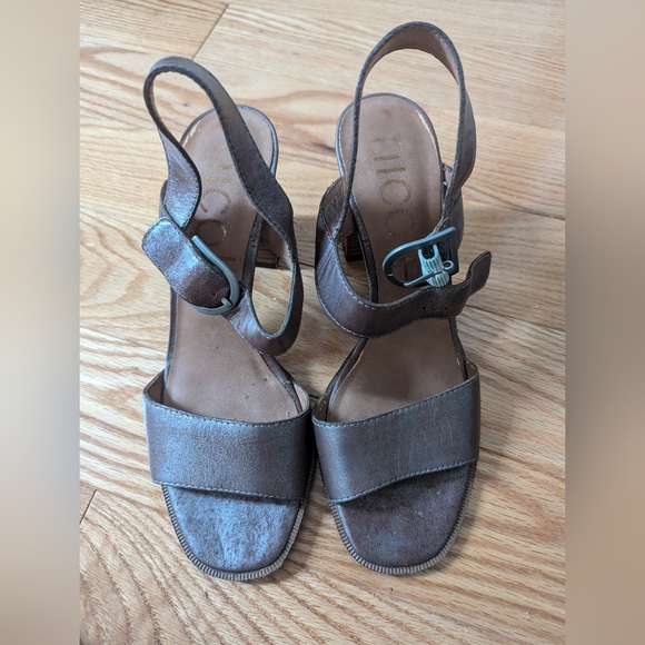 Nicole Brown Leather Heeled Sandals - Picture 2 of 7